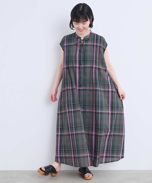l'atelier du savon(アトリエドサボン)の「さらさらマドラスチェック リボンワンピース(ワンピース・レディース・レッド/ブルー/カーキ・FREE)」の8枚目の写真