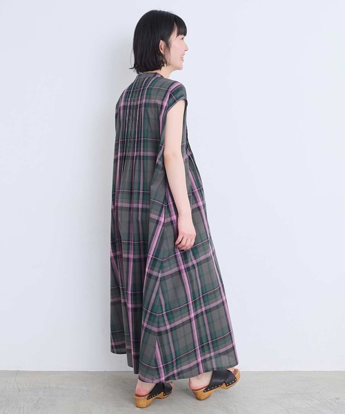 l'atelier du savon(アトリエドサボン)の「さらさらマドラスチェック リボンワンピース(ワンピース・レディース・レッド/ブルー/カーキ・FREE)」の6枚目の写真