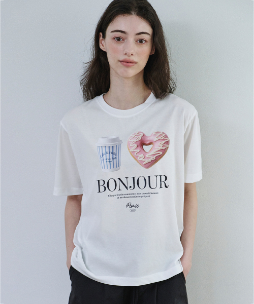 MALOUPE(マロップ)の「5218 アモールグラフィックTシャツ (ホワイト)(Tシャツ/カットソー・レディース・ホワイト・FREE)」の4枚目の写真