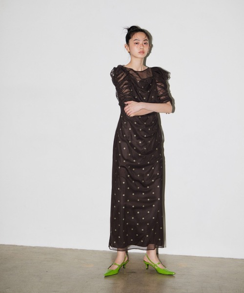 ドットレイヤードドレス / dot layered dress（ドレス）｜ANDRESD