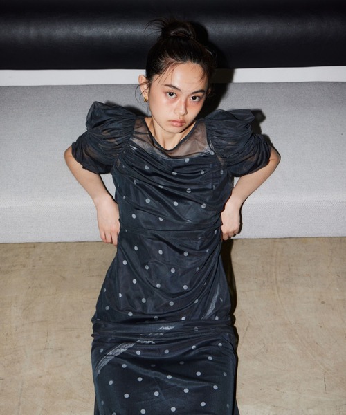 ドットレイヤードドレス / dot layered dress（ドレス）｜ANDRESD