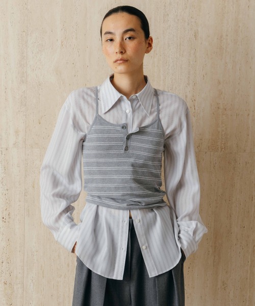 セール】MULCH BORDER KNIT CAMISOLE/マルチボーダーニット