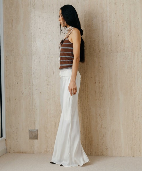CREDONA(クレドナ)の「MULCH BORDER KNIT CAMISOLE/マルチボーダーニットキャミソール(キャミソール・レディース・アイボリー/グレー/ブラウン/レッド・FREE)」の17枚目の写真