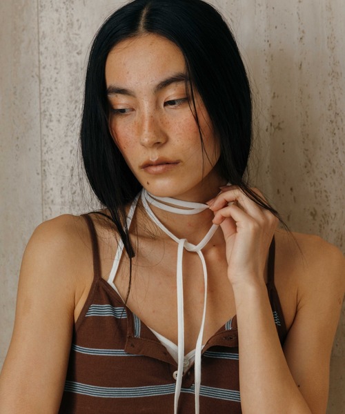 CREDONA(クレドナ)の「MULCH BORDER KNIT CAMISOLE/マルチボーダーニットキャミソール(キャミソール・レディース・アイボリー/グレー/ブラウン/レッド・FREE)」の13枚目の写真