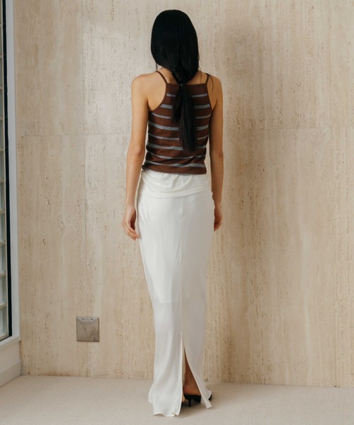 CREDONA(クレドナ)の「MULCH BORDER KNIT CAMISOLE/マルチボーダーニットキャミソール(キャミソール・レディース・アイボリー/グレー/ブラウン/レッド・FREE)」の16枚目の写真