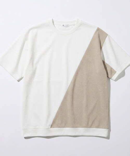 tk.TAKEO KIKUCHI(ティーケータケオキクチ)の「切り替えカットソー(Tシャツ/カットソー・メンズ・ホワイト/ブラック・03/02)」の3枚目の写真