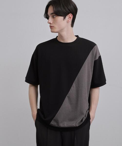 tk.TAKEO KIKUCHI(ティーケータケオキクチ)の「切り替えカットソー(Tシャツ/カットソー・メンズ・ホワイト/ブラック・03/02)」の9枚目の写真