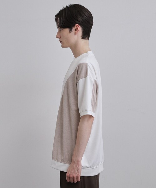 tk.TAKEO KIKUCHI(ティーケータケオキクチ)の「切り替えカットソー(Tシャツ/カットソー・メンズ・ホワイト/ブラック・03/02)」の15枚目の写真