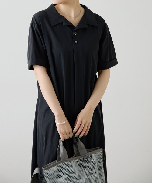 ear PAPILLONNER(イアパピヨネ)の「開襟シャツライクワンピース【SUM1 STYLE】(ワンピース・レディース・グリーン/ブラック・FREE)」の21枚目の写真