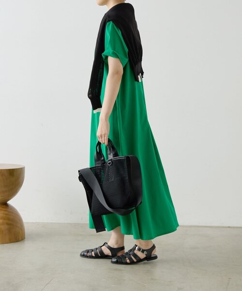 ear PAPILLONNER(イアパピヨネ)の「開襟シャツライクワンピース【SUM1 STYLE】(ワンピース・レディース・グリーン/ブラック・FREE)」の14枚目の写真