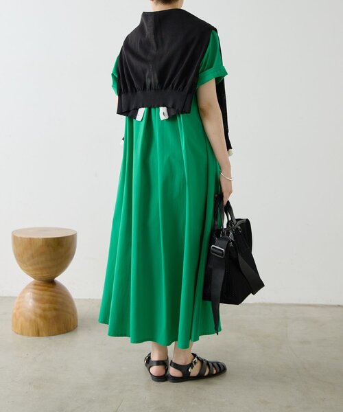 ear PAPILLONNER(イアパピヨネ)の「開襟シャツライクワンピース【SUM1 STYLE】(ワンピース・レディース・グリーン/ブラック・FREE)」の13枚目の写真