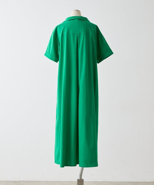 ear PAPILLONNER(イアパピヨネ)の「開襟シャツライクワンピース【SUM1 STYLE】(ワンピース・レディース・グリーン/ブラック・FREE)」の7枚目の写真