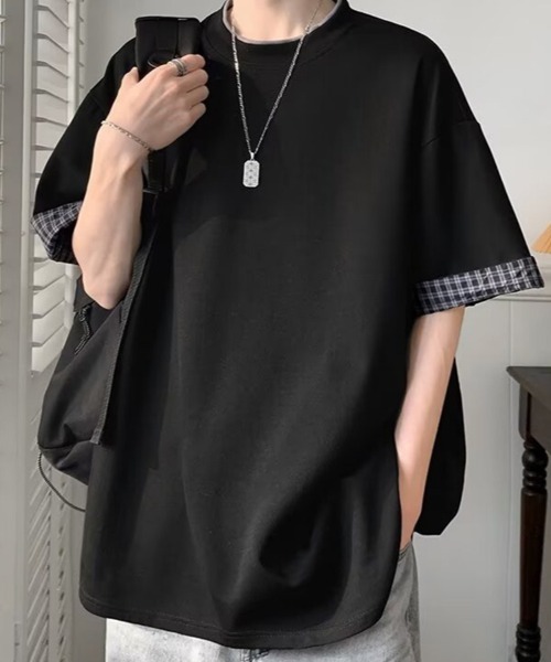 KELVIN(ケルヴァン)の「Layered Check Tee レイヤードチェックTシャツ(Tシャツ/カットソー・メンズ・ブラック・MEDIUM/LARGE)」の5枚目の写真