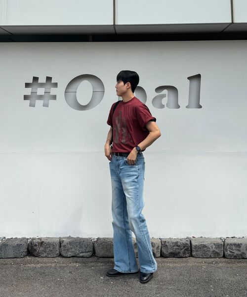 URBANAGE(アーバンエイジ)の「FLOW UBNA オーバー半袖バーガンディ(Tシャツ/カットソー・レディース・その他・MEDIUM/LARGE)」の2枚目の写真