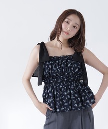 NATURAL BEAUTY BASIC | フラワーショルダーリボンキャミ(シャツ/ブラウス)