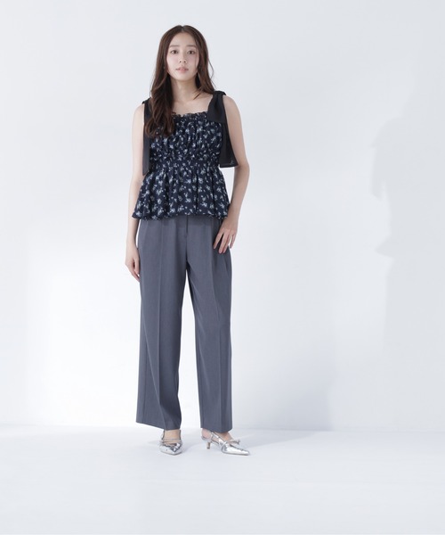 NATURAL BEAUTY BASIC（ナチュラルビューティーベーシック）の「フラワーショルダーリボンキャミ（シャツ/ブラウス・レディース・ネイビー系/ベージュ系その他・ﾌﾘ-）」の19枚目の写真