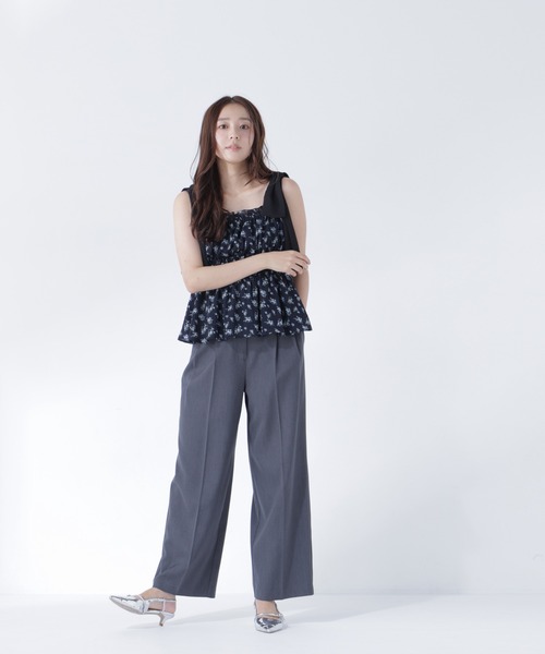 NATURAL BEAUTY BASIC（ナチュラルビューティーベーシック）の「フラワーショルダーリボンキャミ（シャツ/ブラウス・レディース・ネイビー系/ベージュ系その他・ﾌﾘ-）」の21枚目の写真