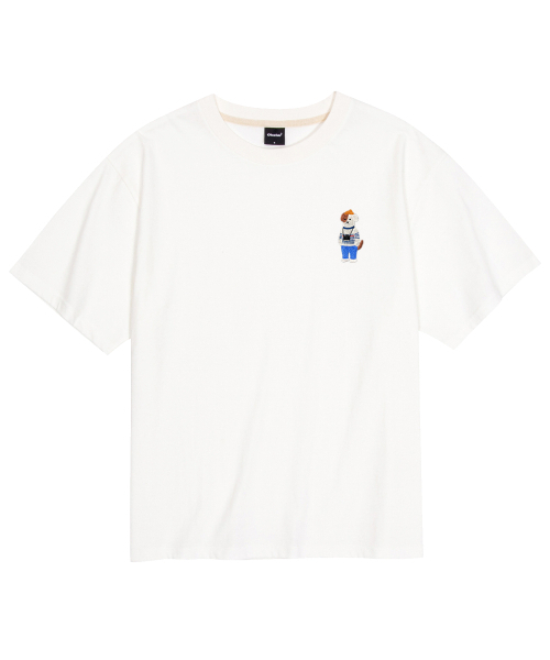 OKSTAR（オクスター）の「クールコットンオーバーサイズミニミフォトグラファーブロドック刺繍半袖Tシャツ（Tシャツ/カットソー・レディース・クリーム/ブラック/ホワイト/ダークグリーン・LARGE/MEDIUM/SMALL/XX-LARGE/X-LARGE）」の8枚目の写真