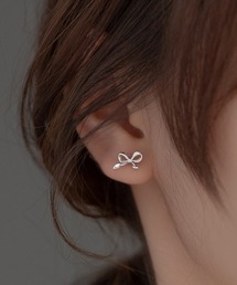 【MASHIRO】ゆるリボンワンポイントペアピアス(MA/EKW157)