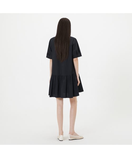 LAP（ラップ）の「半袖シャツミニワンピース AS2WOS65（ワンピース・レディース・ブラック・FREE）」の3枚目の写真
