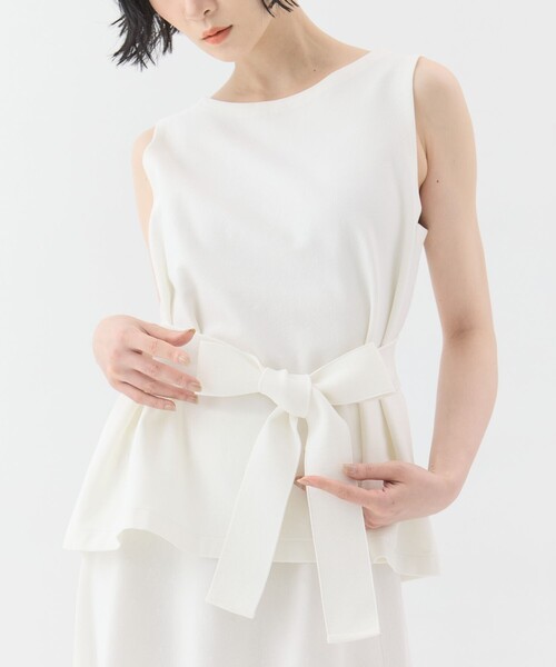 WRAPINKNOT（ラッピンノット）の「【WRAPINKNOTラッピンノット】《STUDIOUS別注》no sleeve knit tops/ノースリーブニットトップス（その他トップス・レディース・オレンジ/グリーン/ブラック/ホワイト・FREE）」の2枚目の写真