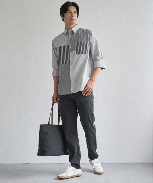 ikka（イッカ）の「【接触冷感】ブロックス冷感5分袖シャツ（シャツ/ブラウス・メンズ・ホワイト/ネイビー/グレー/ブルー・M/L/XL/S）」の8枚目の写真