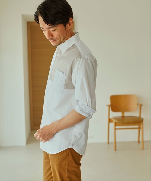 ikka（イッカ）の「【接触冷感】ブロックス冷感5分袖シャツ（シャツ/ブラウス・メンズ・ホワイト/ネイビー/グレー/ブルー・M/L/XL/S）」の11枚目の写真