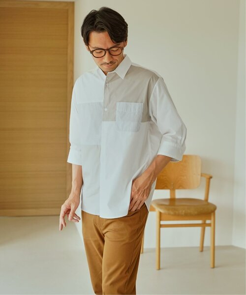ikka（イッカ）の「【接触冷感】ブロックス冷感5分袖シャツ（シャツ/ブラウス・メンズ・ホワイト/ネイビー/グレー/ブルー・M/L/XL/S）」の12枚目の写真