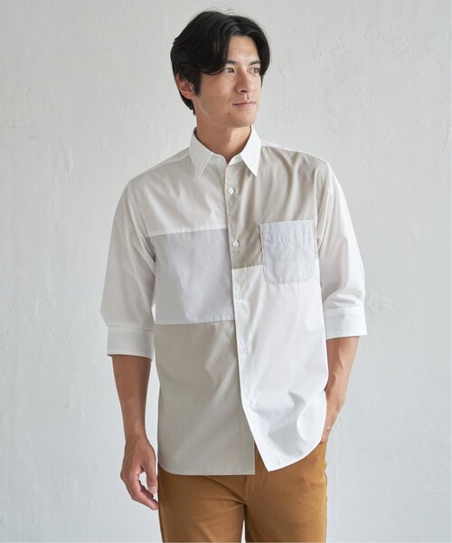 ikka（イッカ）の「【接触冷感】ブロックス冷感5分袖シャツ（シャツ/ブラウス・メンズ・ホワイト/ネイビー/グレー/ブルー・M/L/XL/S）」の16枚目の写真
