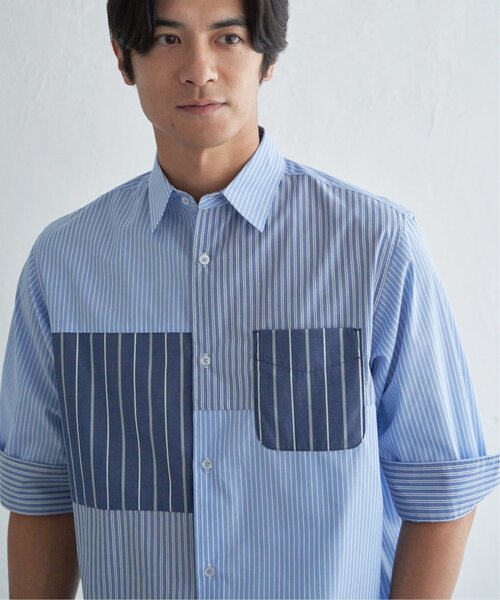 ikka（イッカ）の「【接触冷感】ブロックス冷感5分袖シャツ（シャツ/ブラウス・メンズ・ホワイト/ネイビー/グレー/ブルー・M/L/XL/S）」の19枚目の写真