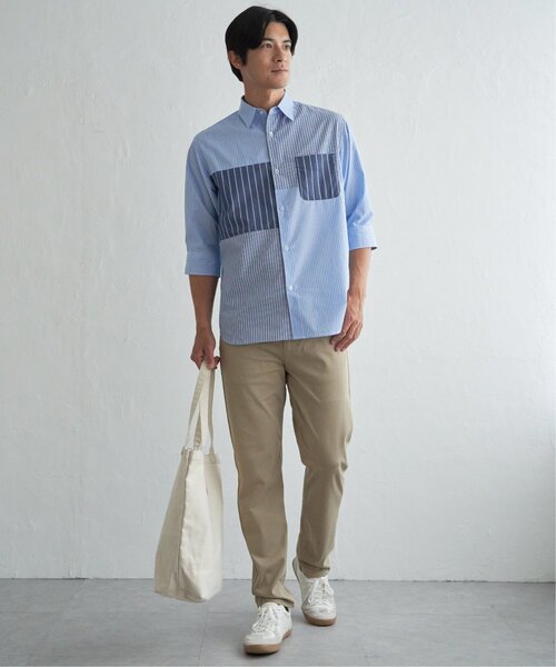 ikka（イッカ）の「【接触冷感】ブロックス冷感5分袖シャツ（シャツ/ブラウス・メンズ・ホワイト/ネイビー/グレー/ブルー・M/L/XL/S）」の21枚目の写真