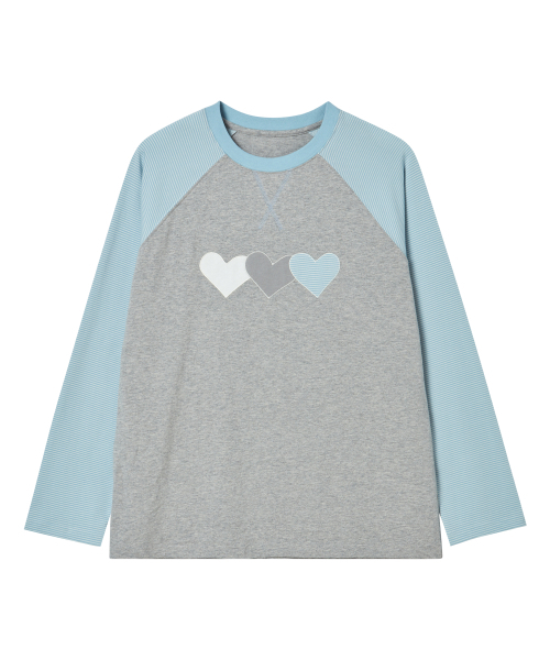 ROGIN N ROSIE(ロギンエンロージー)の「Heart Pointed Stripe Long Sleeve Gray(Tシャツ/カットソー・レディース・その他・FREE)」の4枚目の写真