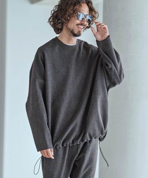 Magine(マージン)の「mlt5772-Moist Touch Brushed Jersey Drawcord Pullover プルオーバー(MGN-263-017)(その他トップス・メンズ・ブラック/カーキブラウン/チャコール・44/46/48)」の3枚目の写真