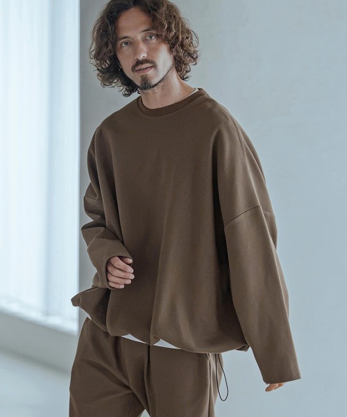 Magine(マージン)の「mlt5772-Moist Touch Brushed Jersey Drawcord Pullover プルオーバー(MGN-263-017)(その他トップス・メンズ・ブラック/カーキブラウン/チャコール・44/46/48)」の4枚目の写真