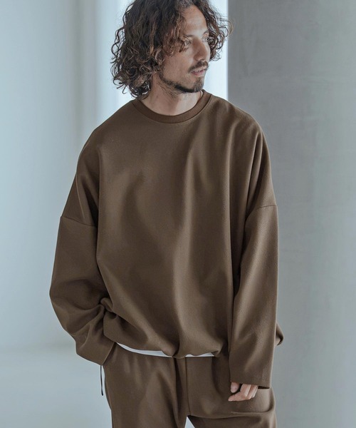 Magine(マージン)の「mlt5772-Moist Touch Brushed Jersey Drawcord Pullover プルオーバー(MGN-263-017)(その他トップス・メンズ・ブラック/カーキブラウン/チャコール・44/46/48)」の5枚目の写真