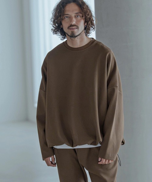 Magine(マージン)の「mlt5772-Moist Touch Brushed Jersey Drawcord Pullover プルオーバー(MGN-263-017)(その他トップス・メンズ・ブラック/カーキブラウン/チャコール・44/46/48)」の6枚目の写真