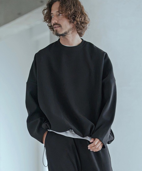 Magine(マージン)の「mlt5772-Moist Touch Brushed Jersey Drawcord Pullover プルオーバー(MGN-263-017)(その他トップス・メンズ・ブラック/カーキブラウン/チャコール・44/46/48)」の11枚目の写真
