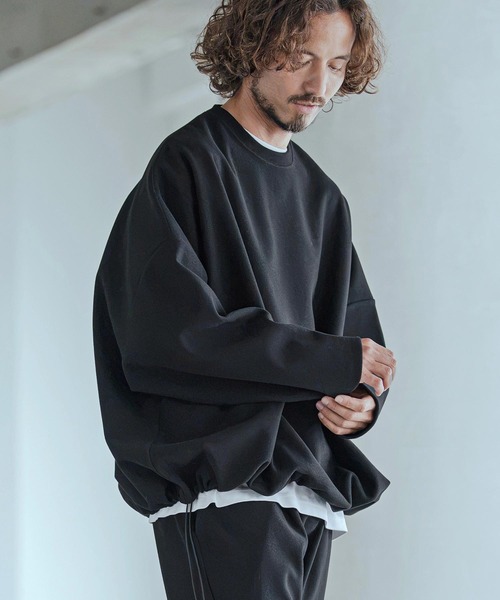 Magine(マージン)の「mlt5772-Moist Touch Brushed Jersey Drawcord Pullover プルオーバー(MGN-263-017)(その他トップス・メンズ・ブラック/カーキブラウン/チャコール・44/46/48)」の12枚目の写真