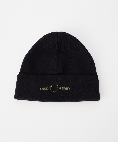 FRED PERRY（フレッドペリー）の「【WEB先行予約】[FRED PERRY/フレッドペリー] グラフィックロゴ刺繍 ニットビーニー（ニットキャップ/ビーニー・レディース・オフホワイト/ブラック・ONE SIZE）」の7枚目の写真