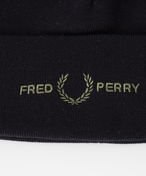 FRED PERRY（フレッドペリー）の「【WEB先行予約】[FRED PERRY/フレッドペリー] グラフィックロゴ刺繍 ニットビーニー（ニットキャップ/ビーニー・レディース・オフホワイト/ブラック・ONE SIZE）」の8枚目の写真