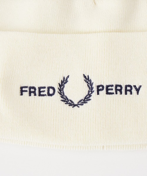 FRED PERRY（フレッドペリー）の「【WEB先行予約】[FRED PERRY/フレッドペリー] グラフィックロゴ刺繍 ニットビーニー（ニットキャップ/ビーニー・レディース・オフホワイト/ブラック・ONE SIZE）」の14枚目の写真
