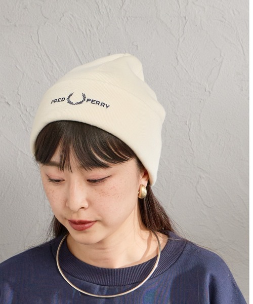FRED PERRY（フレッドペリー）の「【WEB先行予約】[FRED PERRY/フレッドペリー] グラフィックロゴ刺繍 ニットビーニー（ニットキャップ/ビーニー・レディース・オフホワイト/ブラック・ONE SIZE）」の21枚目の写真