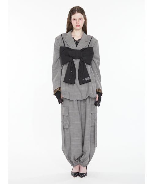 SORIN(ソリン )の「Double Breasted Balloon Jacket / ダブルブレストバルーンジャケット(テーラードジャケット・レディース・ブラック/チェック・38)」の22枚目の写真