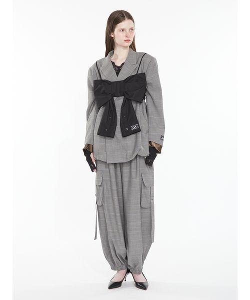 SORIN(ソリン )の「Double Breasted Balloon Jacket / ダブルブレストバルーンジャケット(テーラードジャケット・レディース・ブラック/チェック・38)」の21枚目の写真