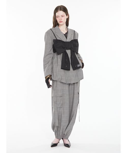 SORIN(ソリン )の「Double Breasted Balloon Jacket / ダブルブレストバルーンジャケット(テーラードジャケット・レディース・ブラック/チェック・38)」の20枚目の写真