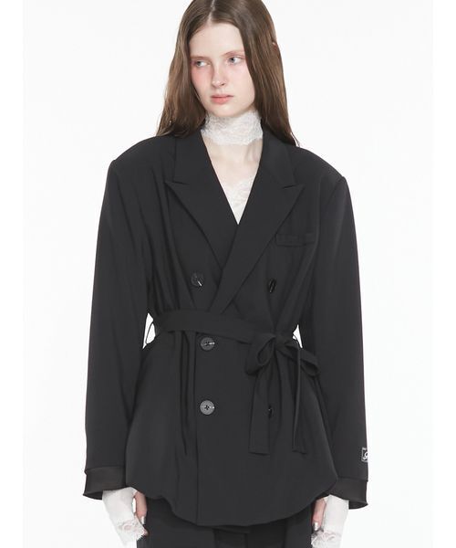 SORIN(ソリン )の「Double Breasted Balloon Jacket / ダブルブレストバルーンジャケット(テーラードジャケット・レディース・ブラック/チェック・38)」の14枚目の写真