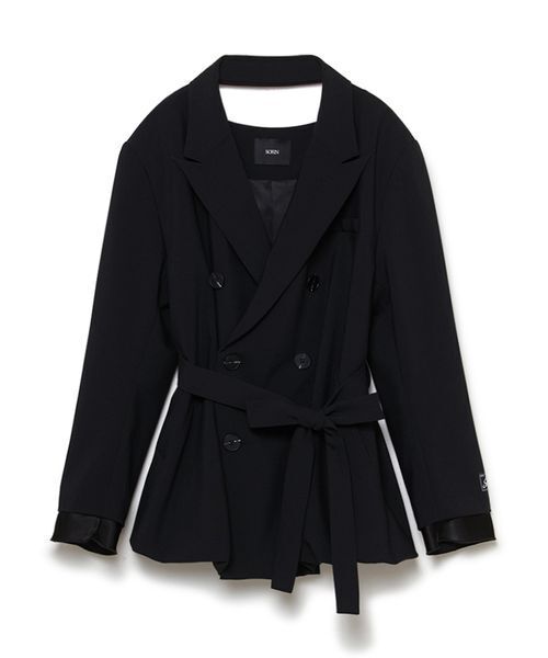 SORIN(ソリン )の「Double Breasted Balloon Jacket / ダブルブレストバルーンジャケット(テーラードジャケット・レディース・ブラック/チェック・38)」の7枚目の写真
