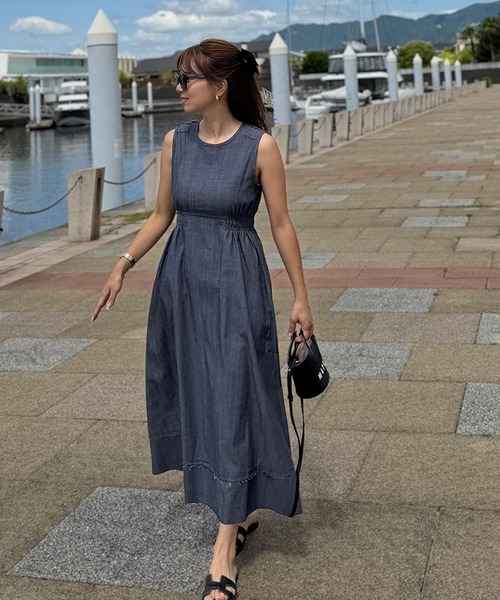 ST.ROONEY(セントルーニー)の「ライトデニムワンピース【低身長・小柄女性向け】(ワンピース・レディース・ライトブラック/ライトブルーグレー・XS)」の7枚目の写真