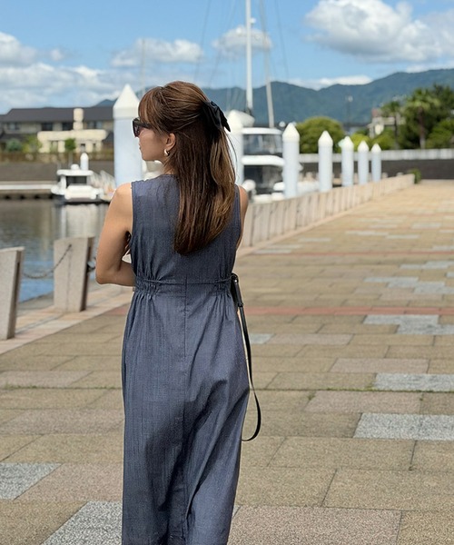 ST.ROONEY(セントルーニー)の「ライトデニムワンピース【低身長・小柄女性向け】(ワンピース・レディース・ライトブラック/ライトブルーグレー・XS)」の8枚目の写真