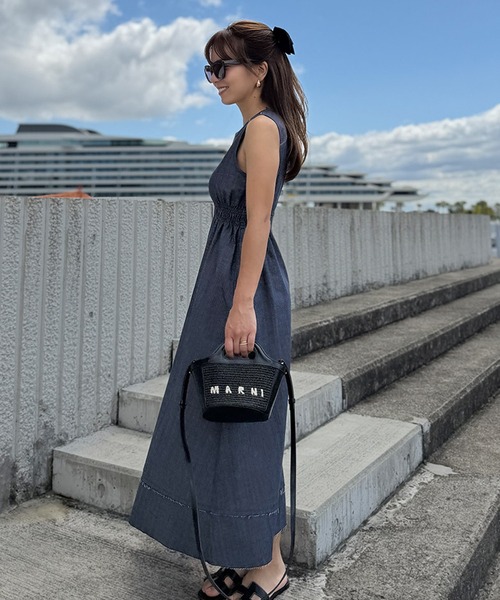 ST.ROONEY(セントルーニー)の「ライトデニムワンピース【低身長・小柄女性向け】(ワンピース・レディース・ライトブラック/ライトブルーグレー・XS)」の9枚目の写真